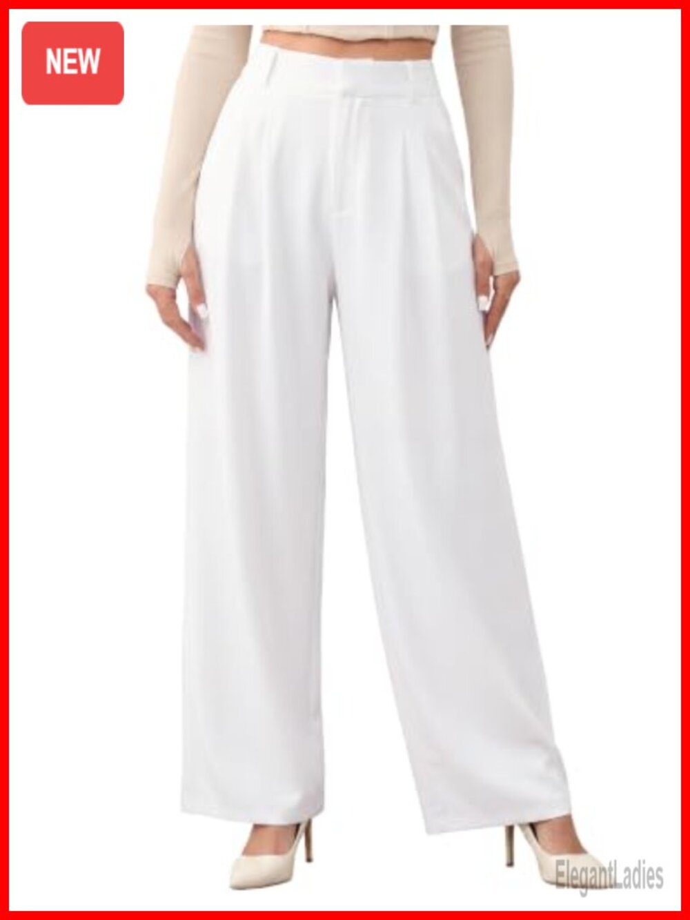 High Waisted Wide Leg Straight Pants Office Trousers Loose Fit